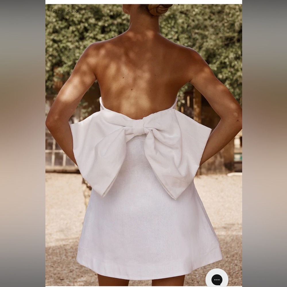 DISSH White Linen Bow Dress
